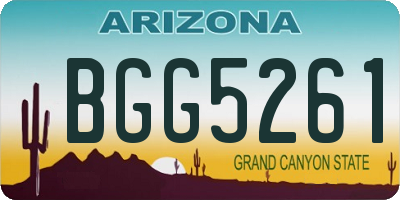 AZ license plate BGG5261