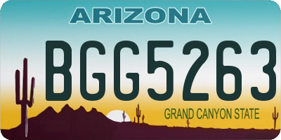 AZ license plate BGG5263