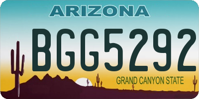 AZ license plate BGG5292