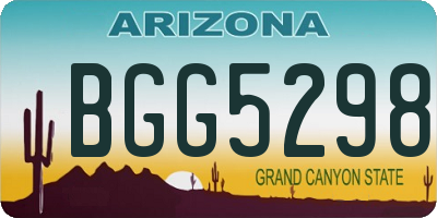 AZ license plate BGG5298