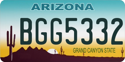 AZ license plate BGG5332