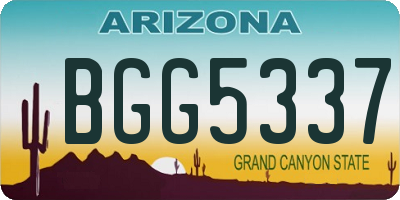 AZ license plate BGG5337