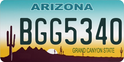 AZ license plate BGG5340