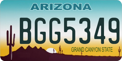 AZ license plate BGG5349