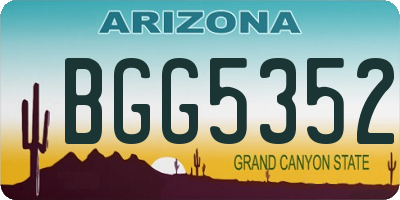 AZ license plate BGG5352