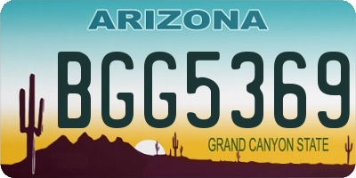 AZ license plate BGG5369