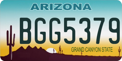 AZ license plate BGG5379