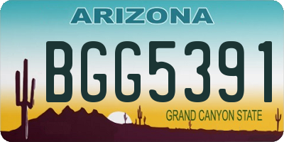 AZ license plate BGG5391