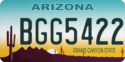 AZ license plate BGG5422