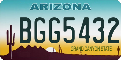 AZ license plate BGG5432