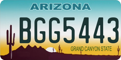 AZ license plate BGG5443