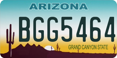 AZ license plate BGG5464