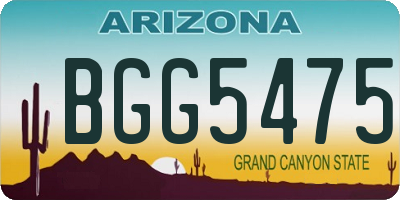 AZ license plate BGG5475