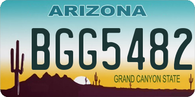 AZ license plate BGG5482