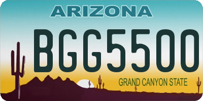 AZ license plate BGG5500
