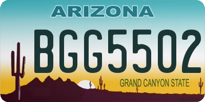 AZ license plate BGG5502