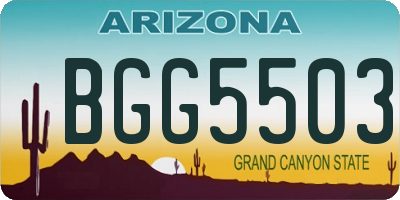 AZ license plate BGG5503