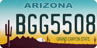 AZ license plate BGG5508