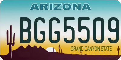 AZ license plate BGG5509