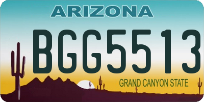 AZ license plate BGG5513