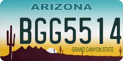 AZ license plate BGG5514