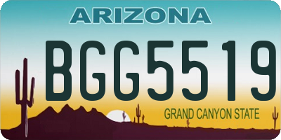 AZ license plate BGG5519