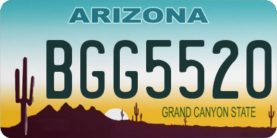 AZ license plate BGG5520