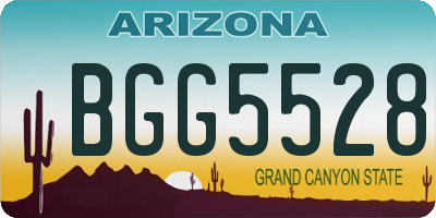 AZ license plate BGG5528