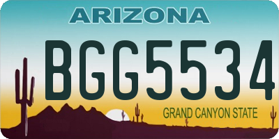 AZ license plate BGG5534