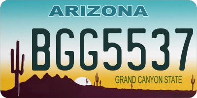 AZ license plate BGG5537