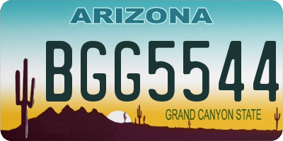 AZ license plate BGG5544