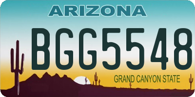 AZ license plate BGG5548