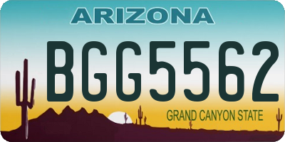 AZ license plate BGG5562