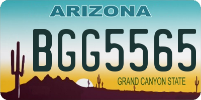 AZ license plate BGG5565