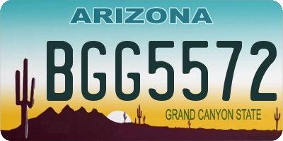 AZ license plate BGG5572