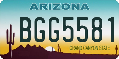 AZ license plate BGG5581