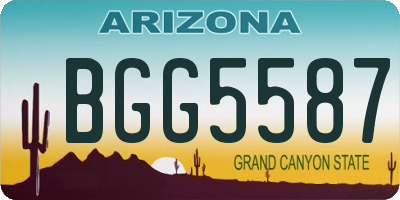 AZ license plate BGG5587