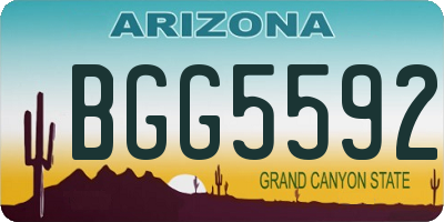 AZ license plate BGG5592