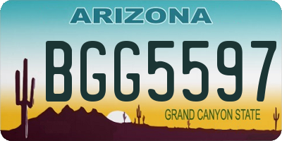 AZ license plate BGG5597