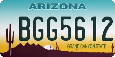 AZ license plate BGG5612