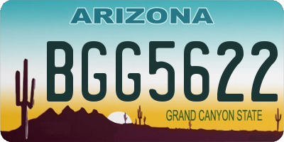 AZ license plate BGG5622