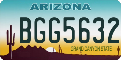 AZ license plate BGG5632