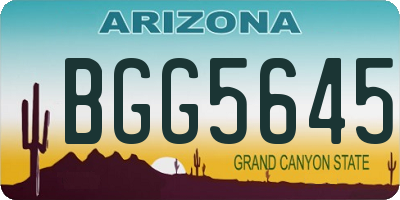 AZ license plate BGG5645