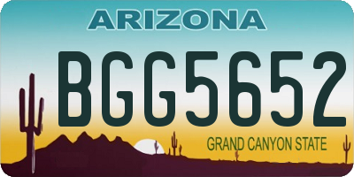 AZ license plate BGG5652