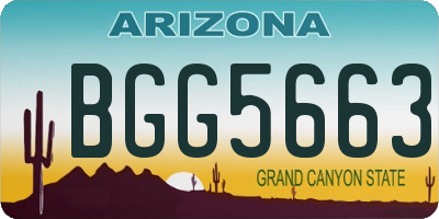 AZ license plate BGG5663