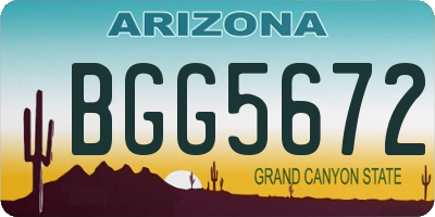 AZ license plate BGG5672