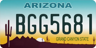 AZ license plate BGG5681