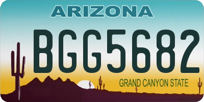 AZ license plate BGG5682