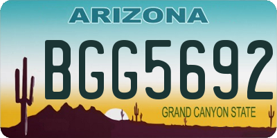 AZ license plate BGG5692