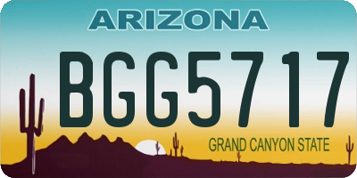 AZ license plate BGG5717